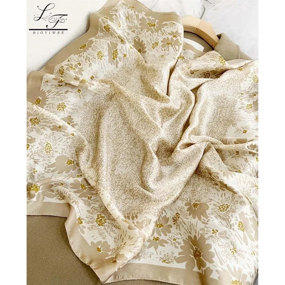 Satin Bandanas Head A11 Khaki Scarf Women Lightweight Silk Hair Wrap Sleep Scarf